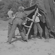 Boys making a tent